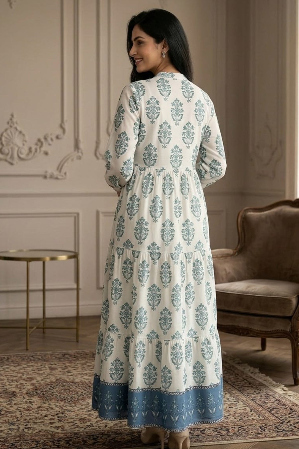 Printed Cotton Silk Maxi