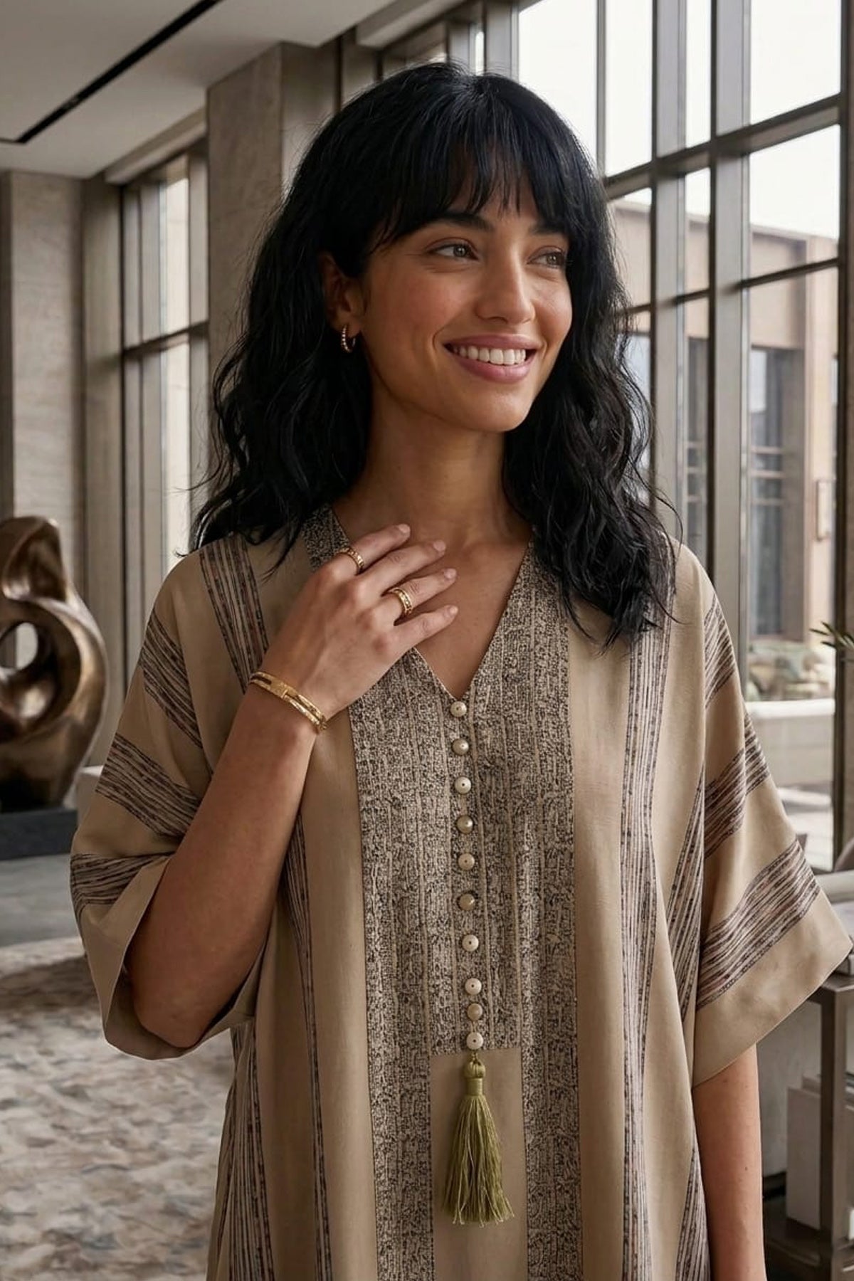 Printed Kaftan Dress