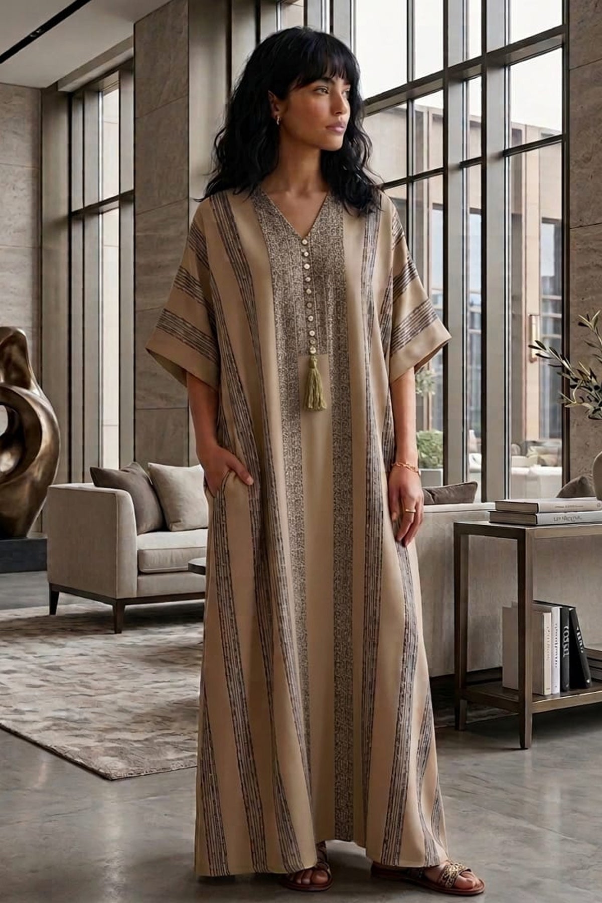 Printed Kaftan Dress