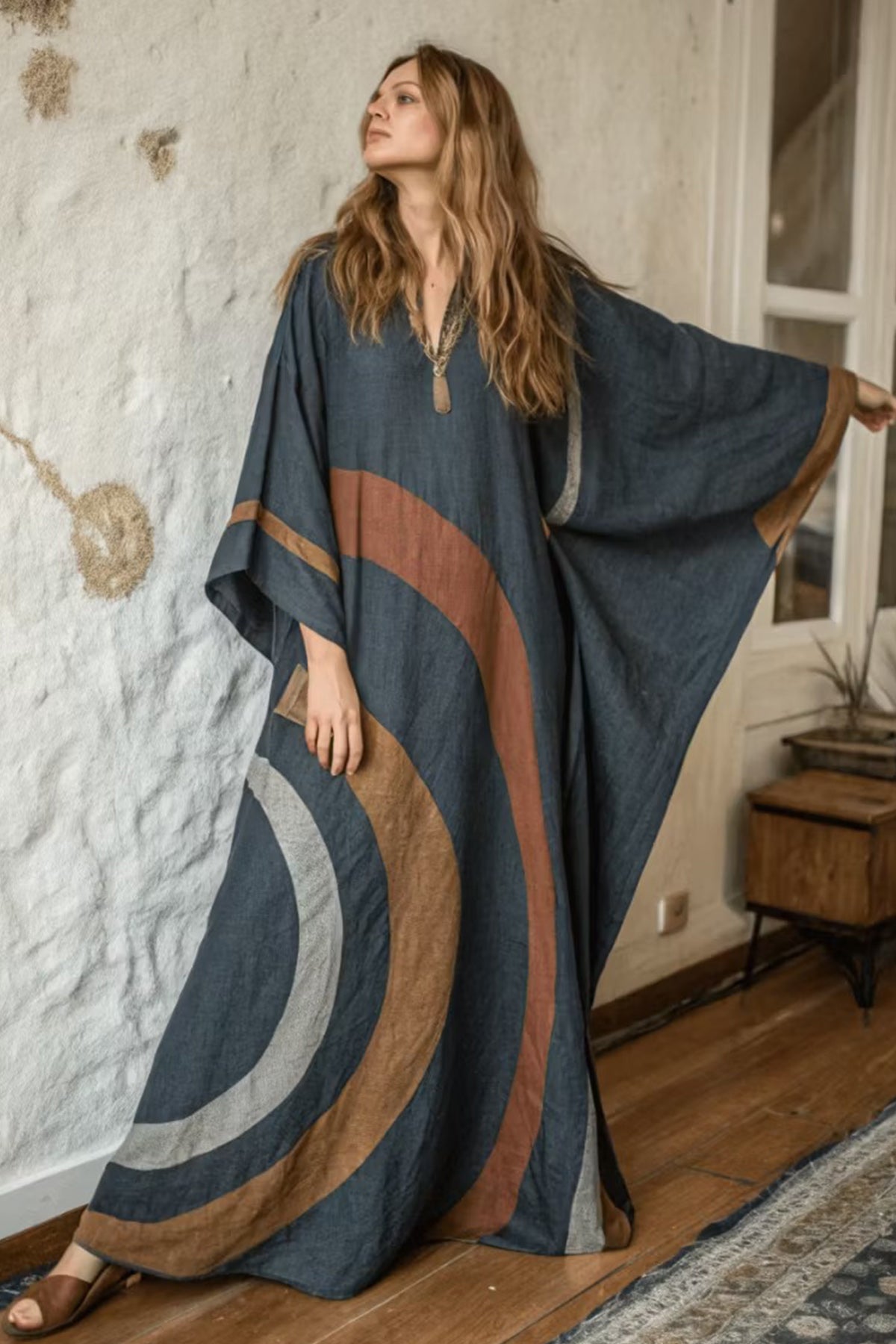 Printed Kaftan Dress