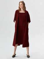 Maroon Crepe Shrug Dress