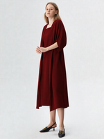 Maroon Crepe Shrug Dress