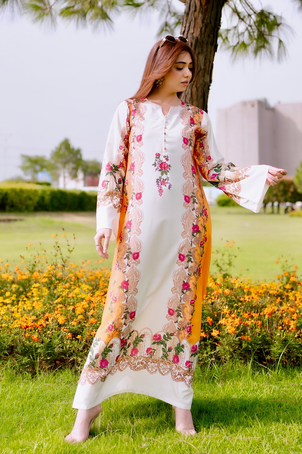 Printed Kaftan Dress