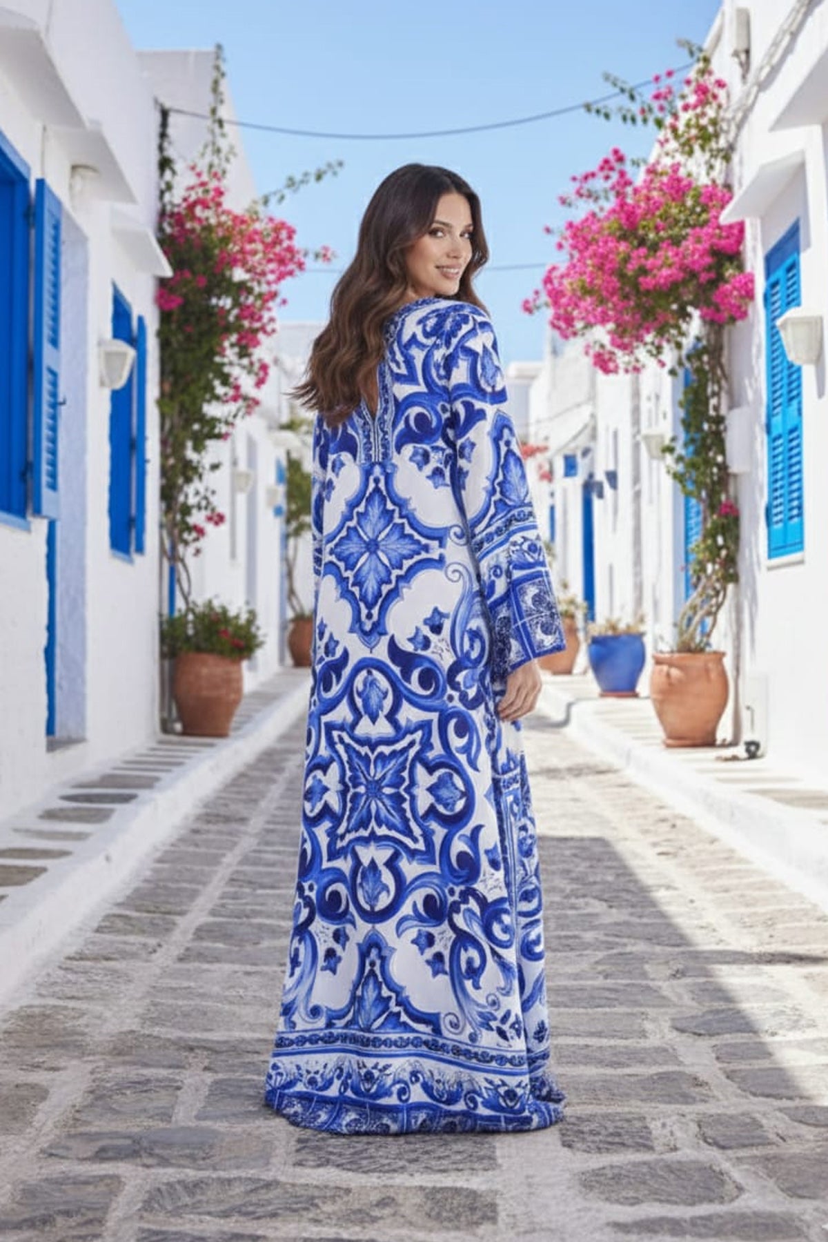 Printed Kaftan Dress