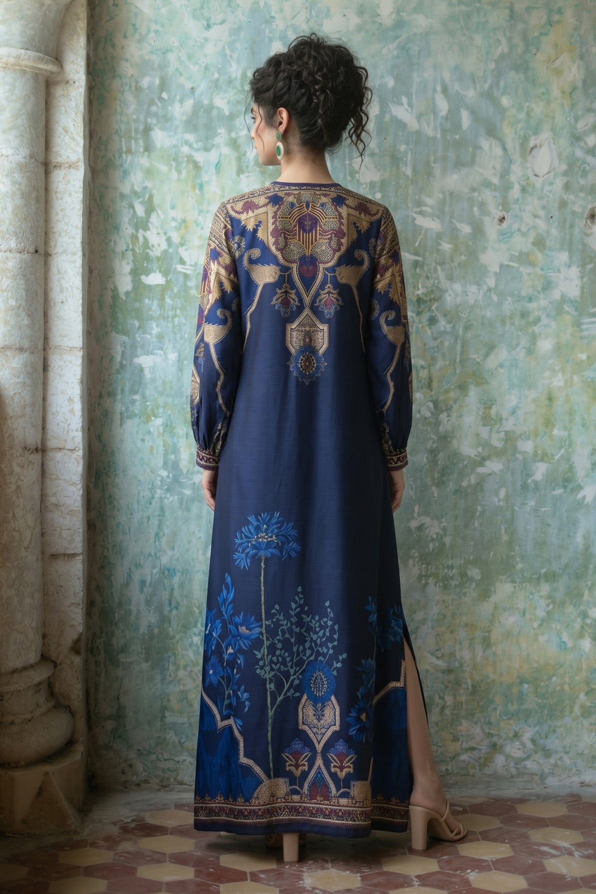 Printed Khaddar Kaftan