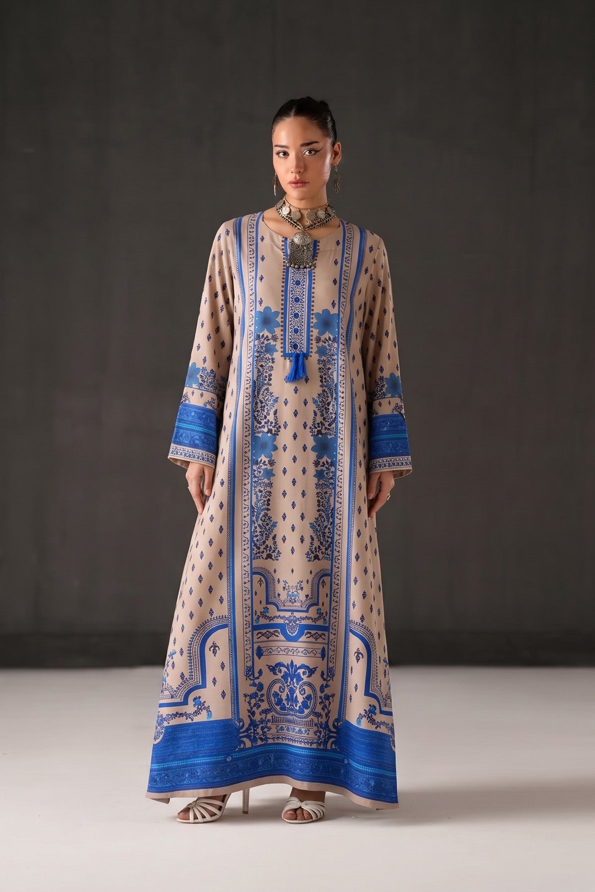 Printed Khaddar Kaftan