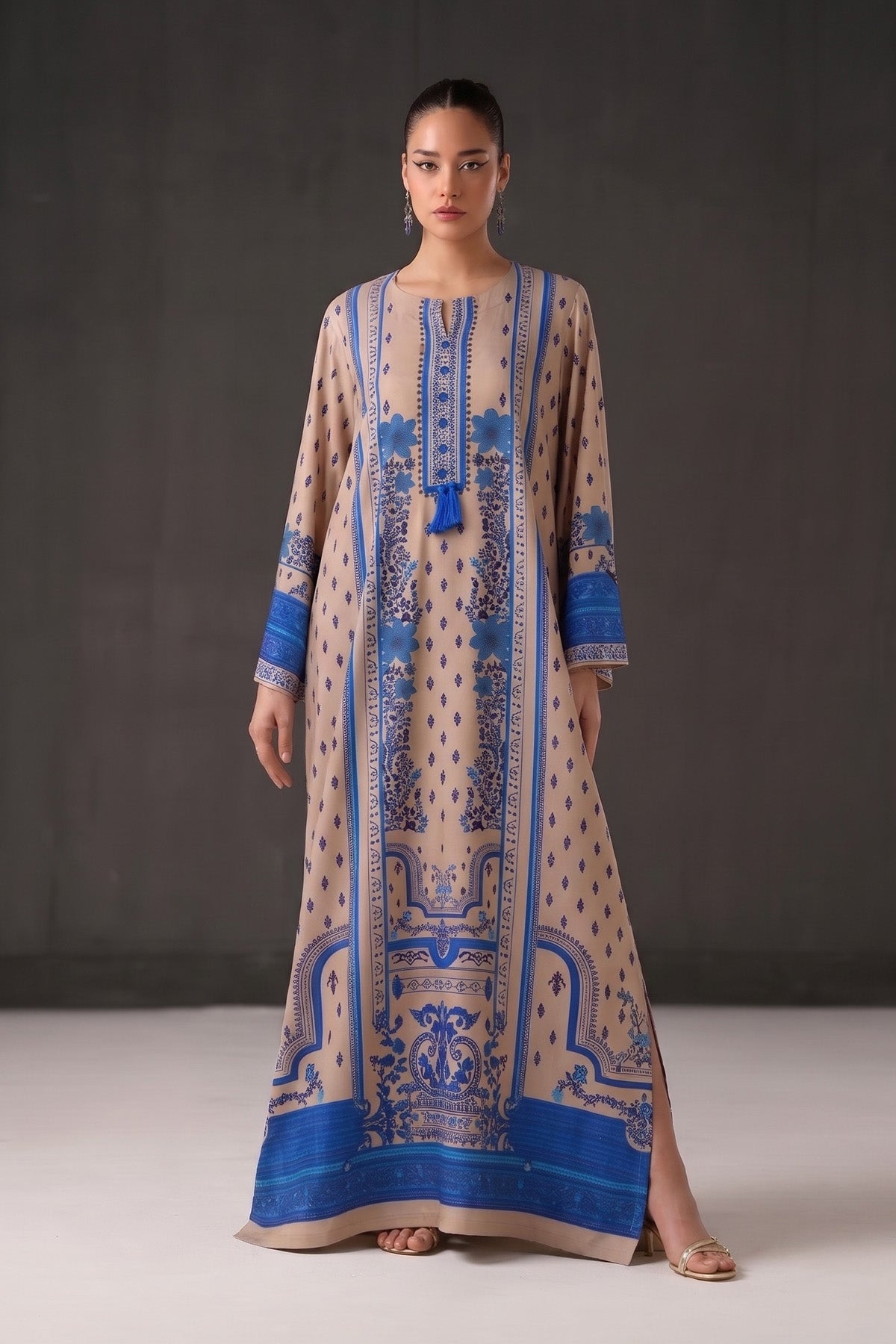 Printed Khaddar Kaftan
