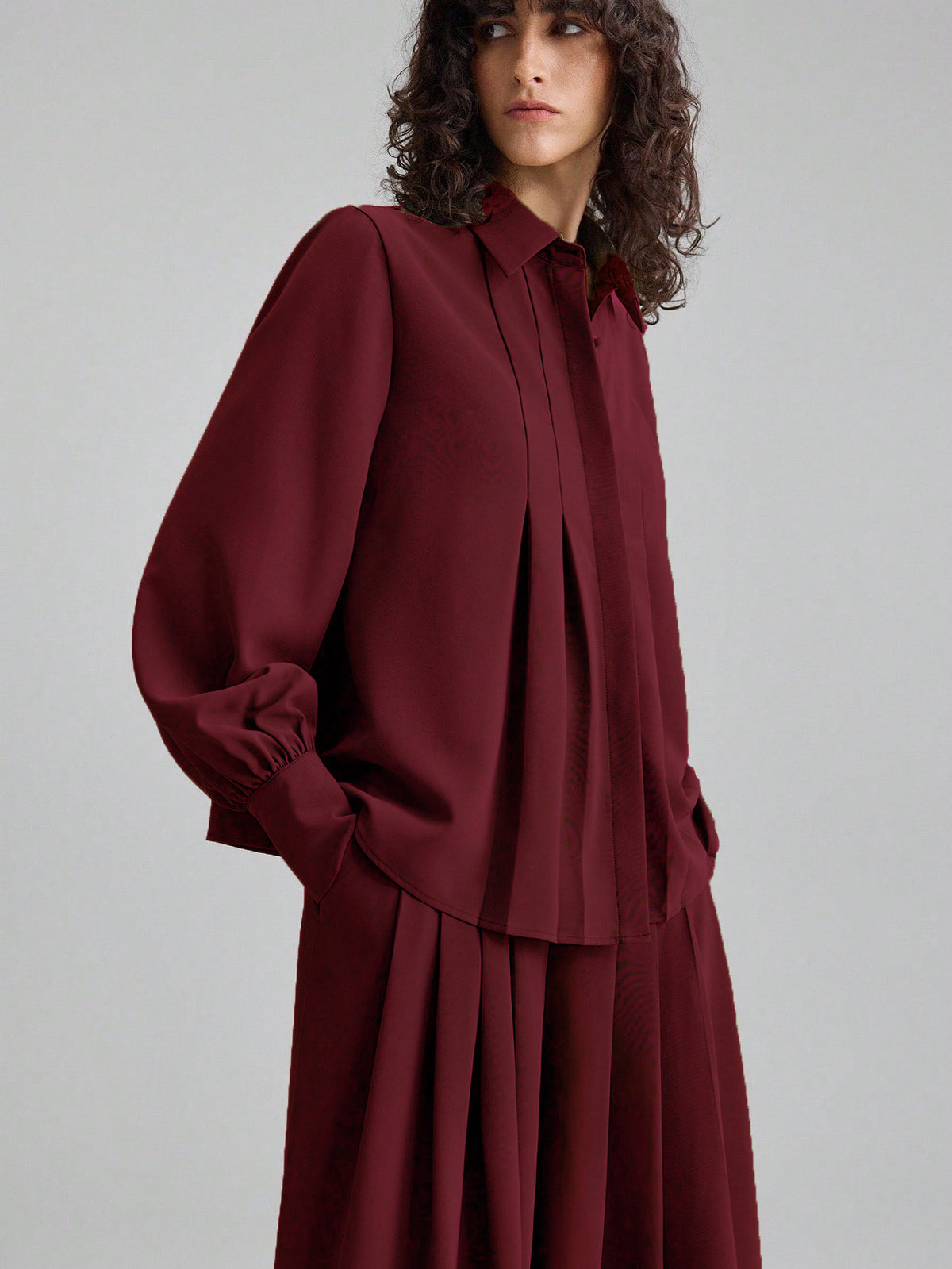 Maroon Crepe Dress