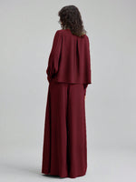 Maroon Crepe Dress