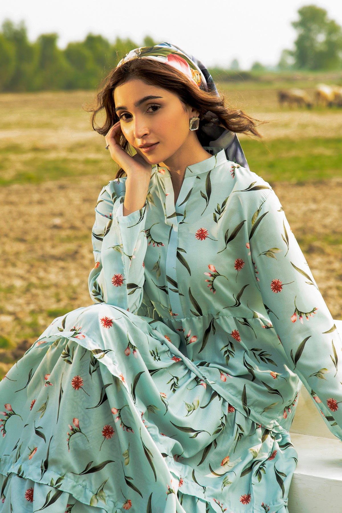 Printed Cotton Silk Maxi