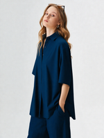 Teal Blue Crepe Co-ord Set