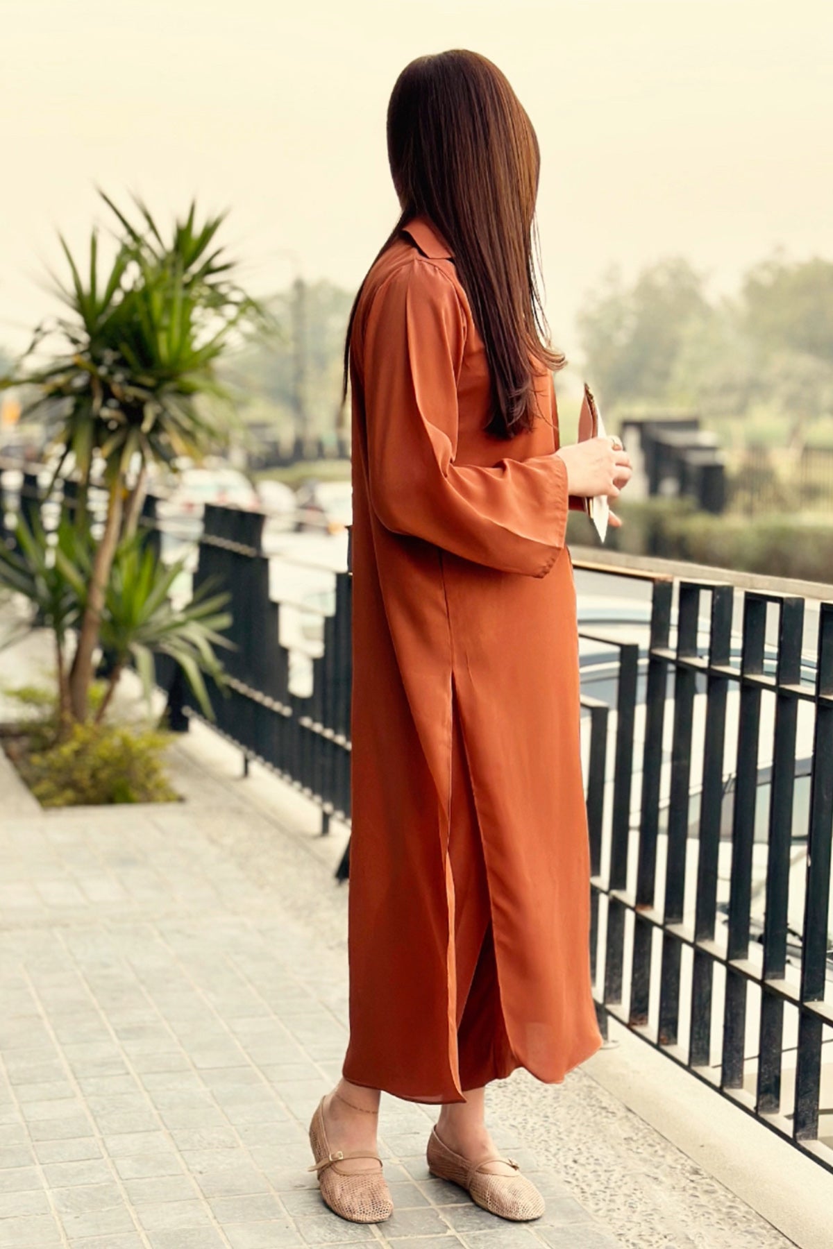 Polished Brown Long Dress