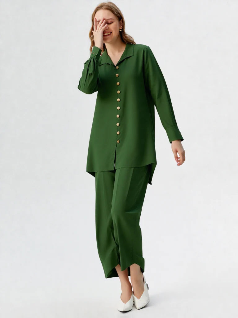 Green Crepe Co-ord Set