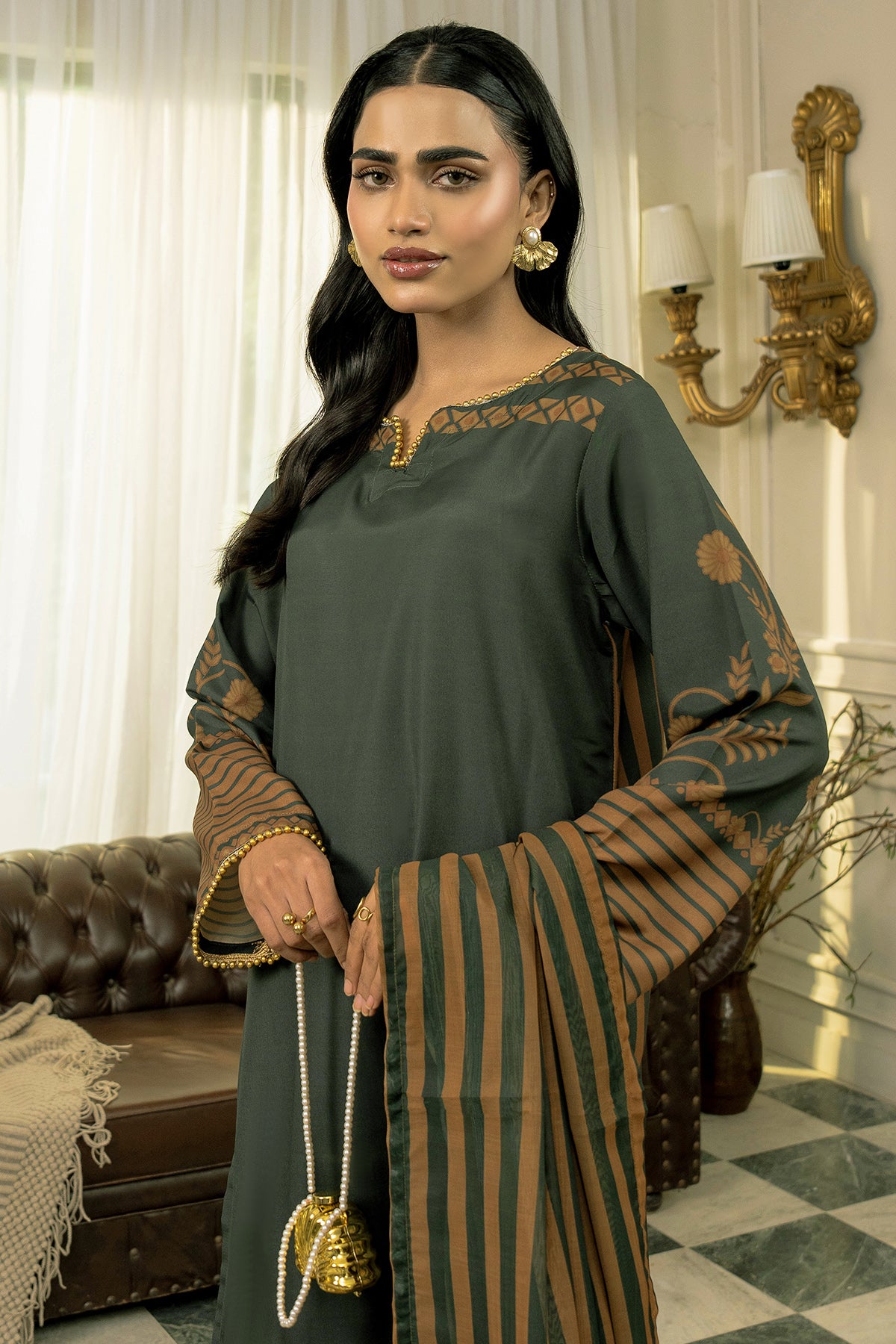 3 Piece Khaddar Suit-Printed