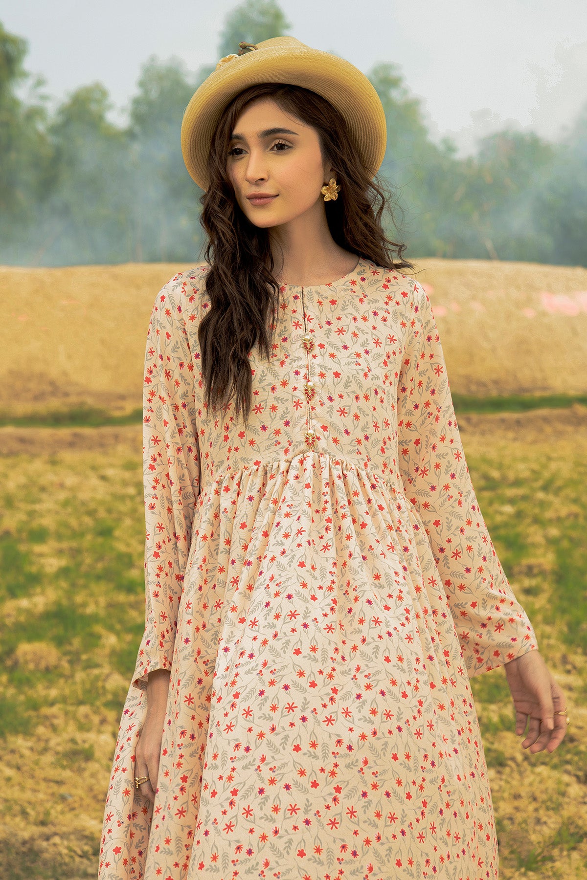 Printed Cotton Silk Maxi