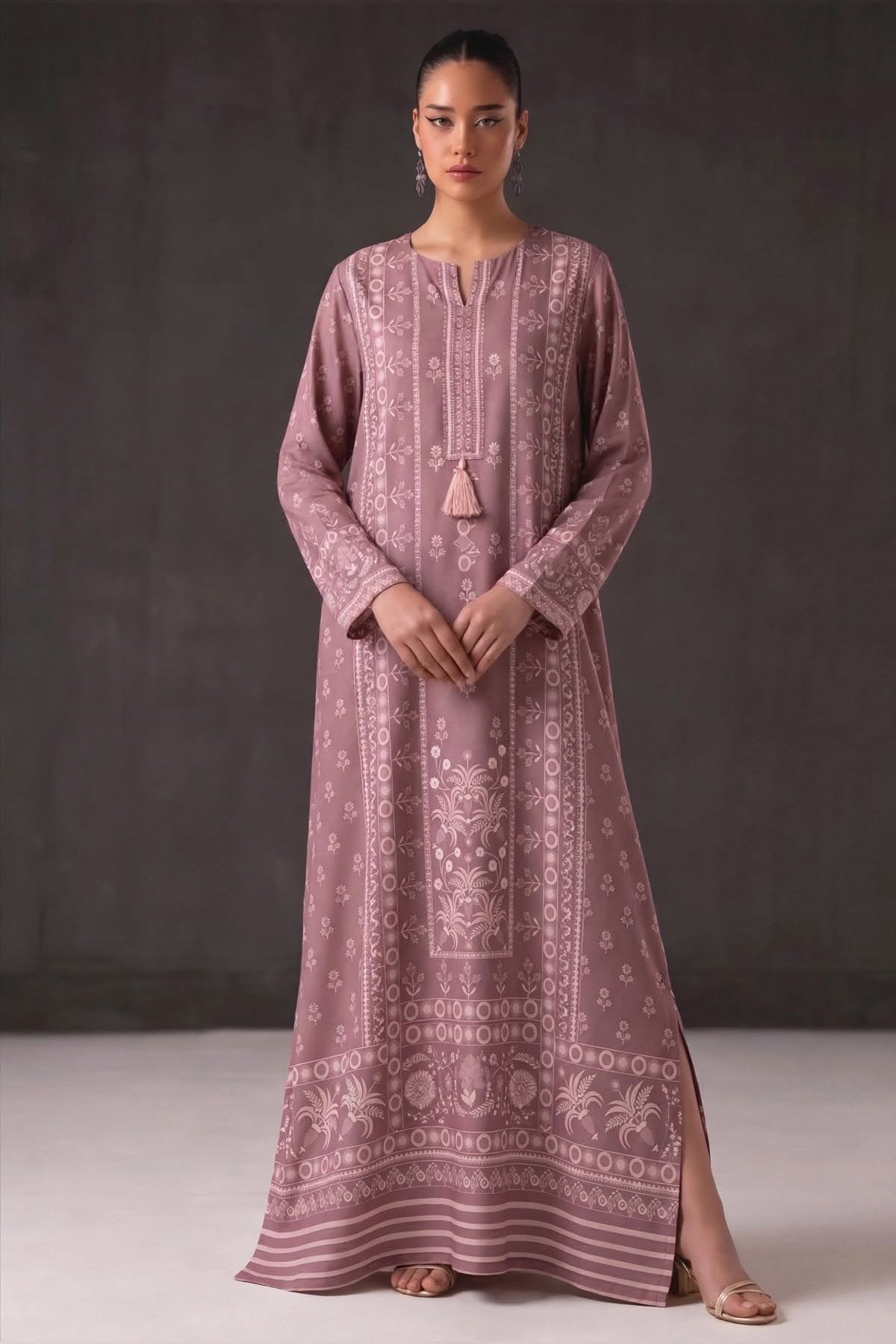 Printed Wool Kaftan