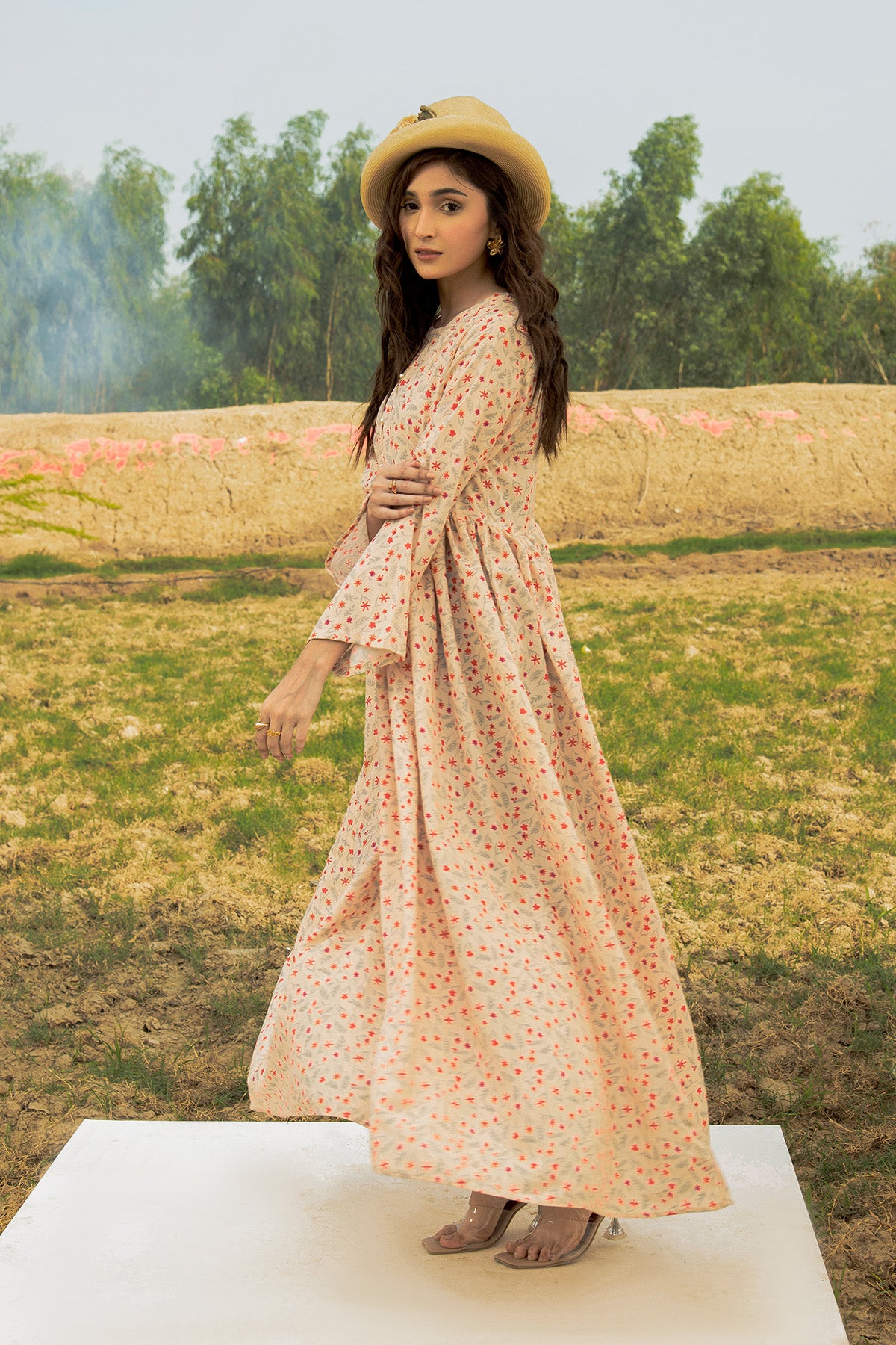 Printed Cotton Silk Maxi