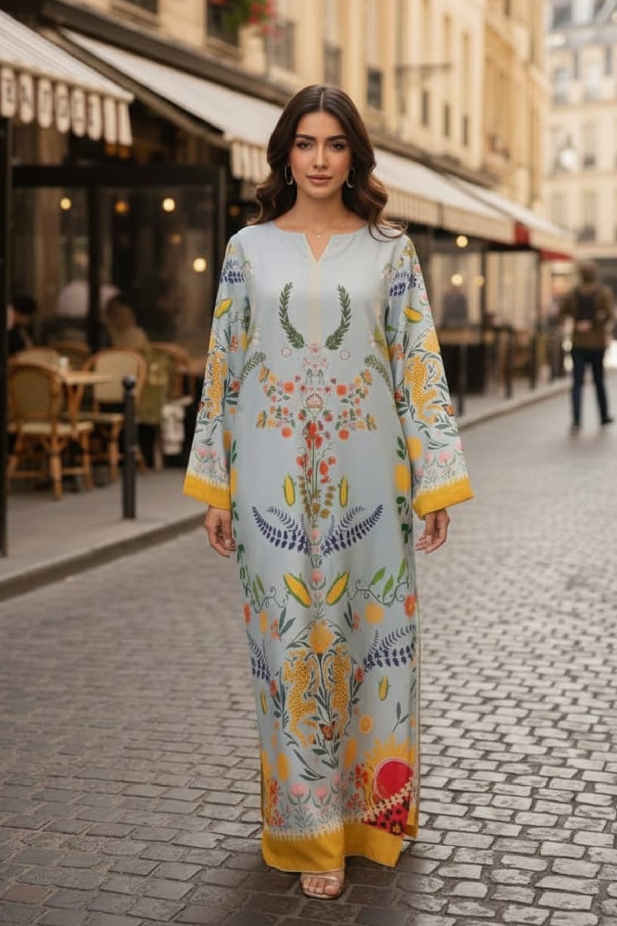 Printed Kaftan Dress