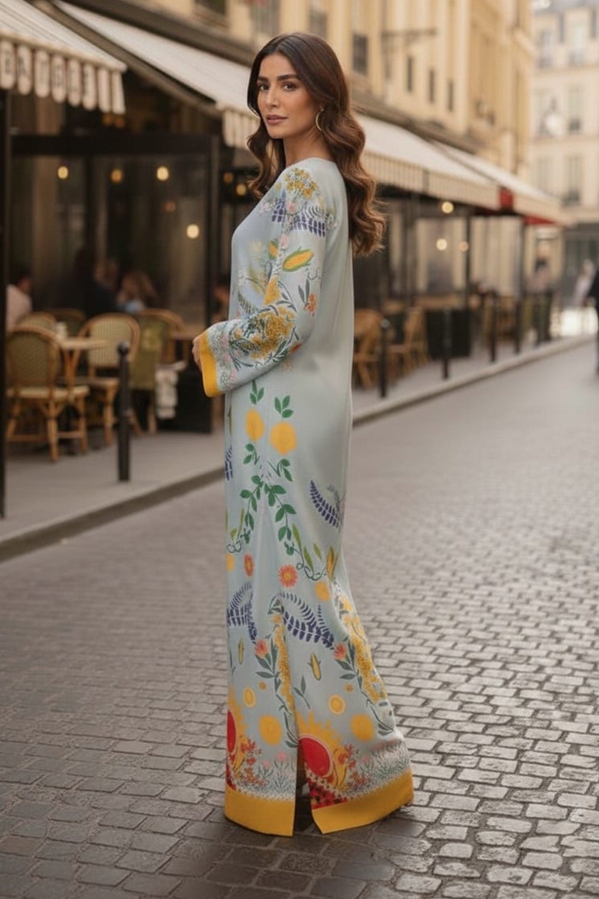 Printed Kaftan Dress