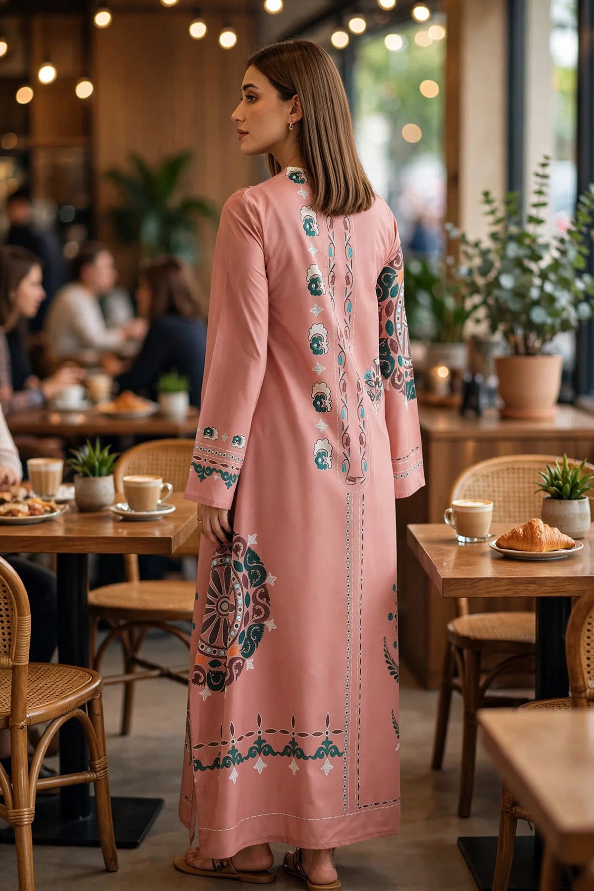 Printed Kaftan Dress