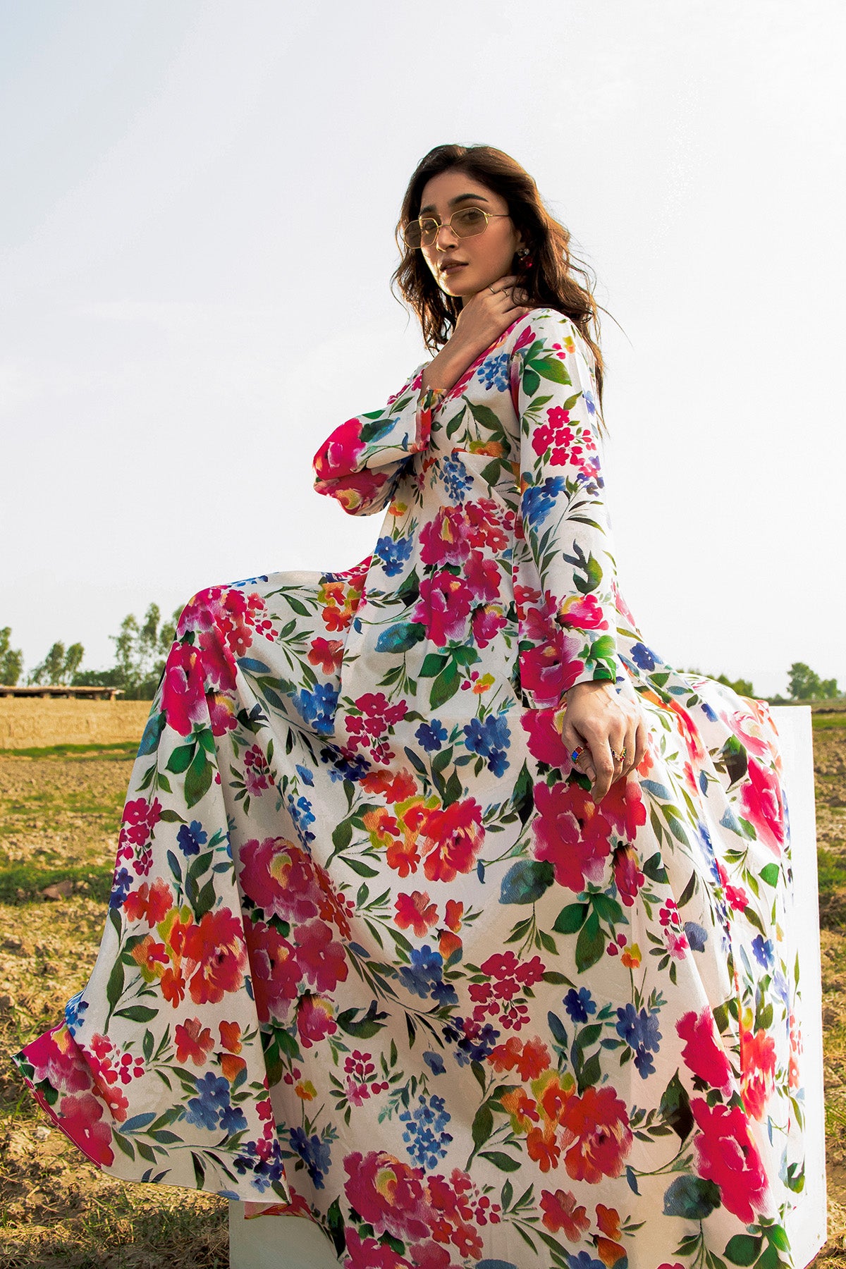 Printed Cotton Silk Maxi