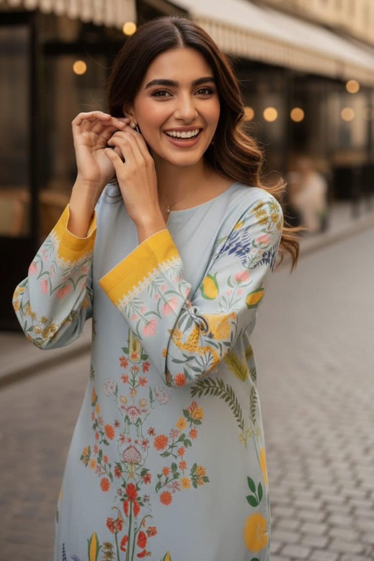 Printed Kaftan Dress