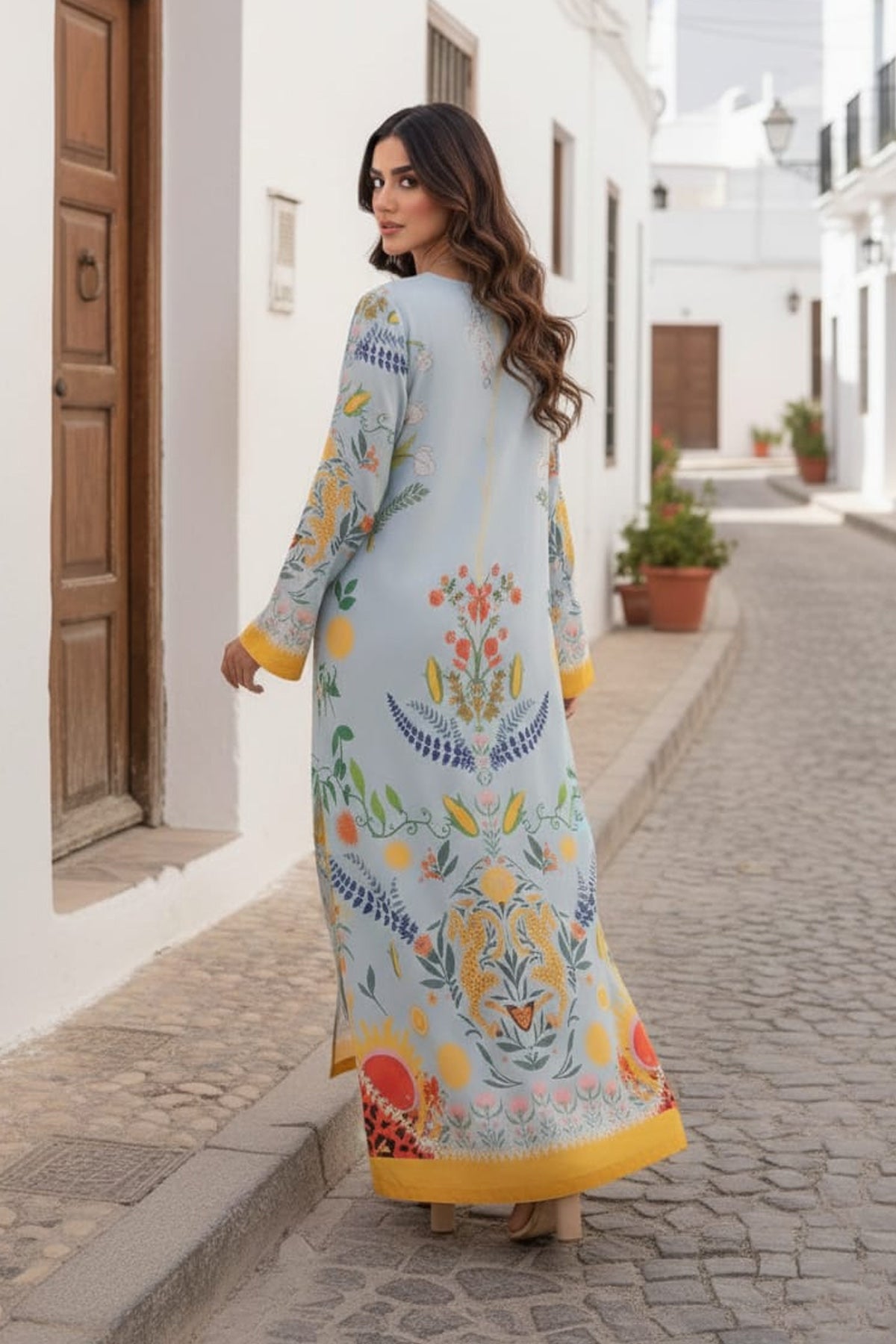Printed Kaftan Dress