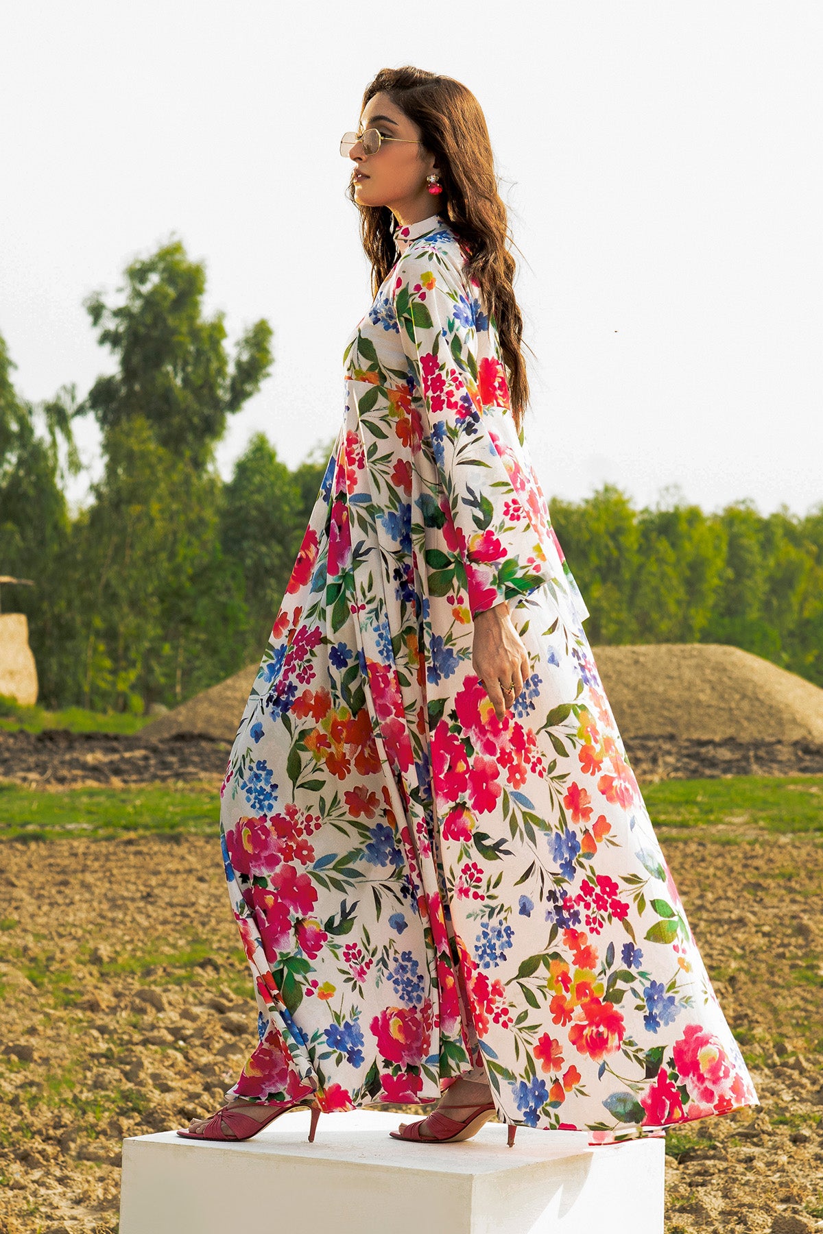 Printed Cotton Silk Maxi