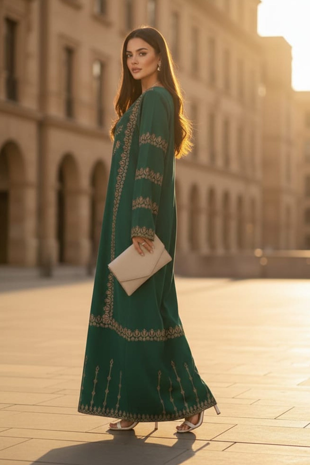 Printed Kaftan Dress