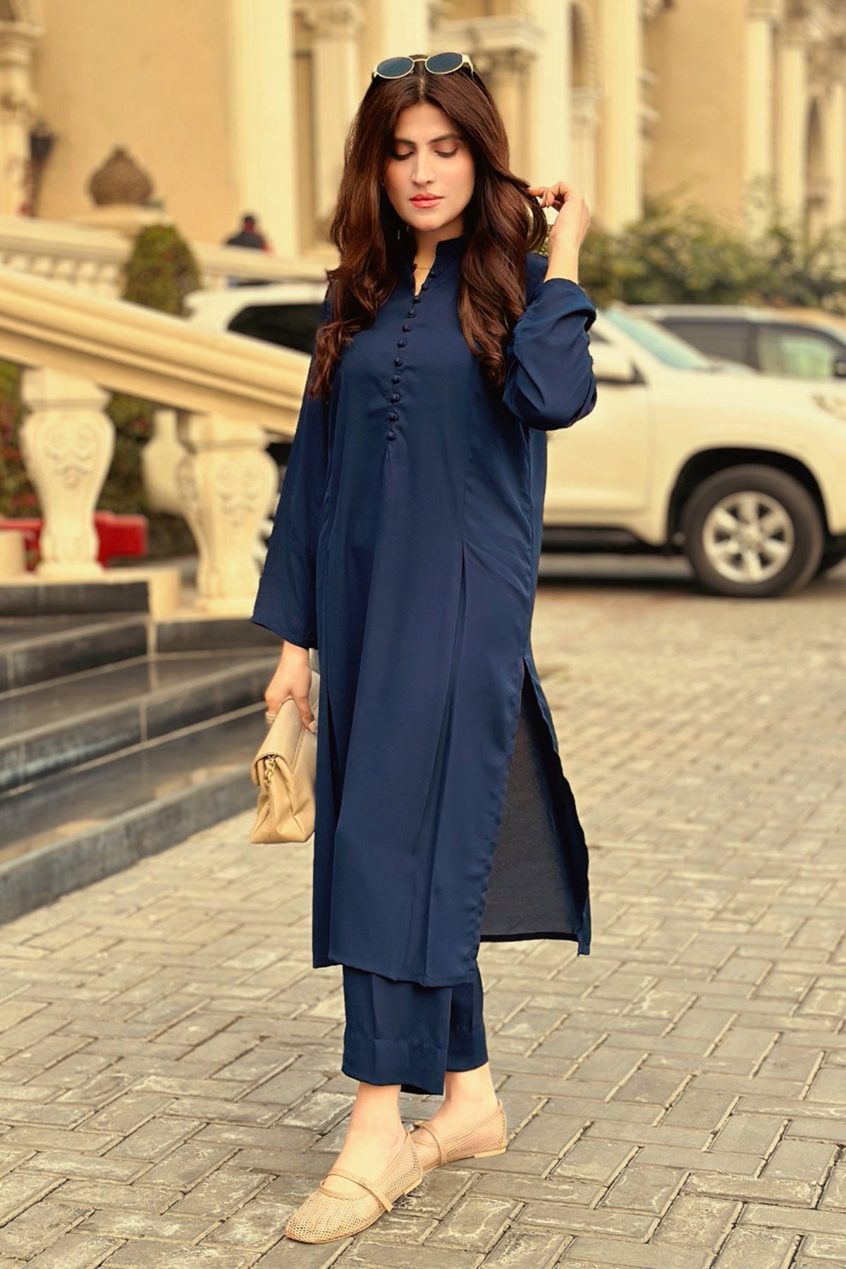 Midnight Blue Solid Dress