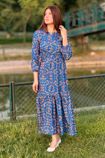 Printed Cotton Silk Maxi