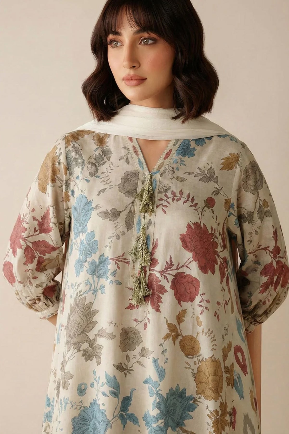 3 Piece Khaddar Suit-Printed