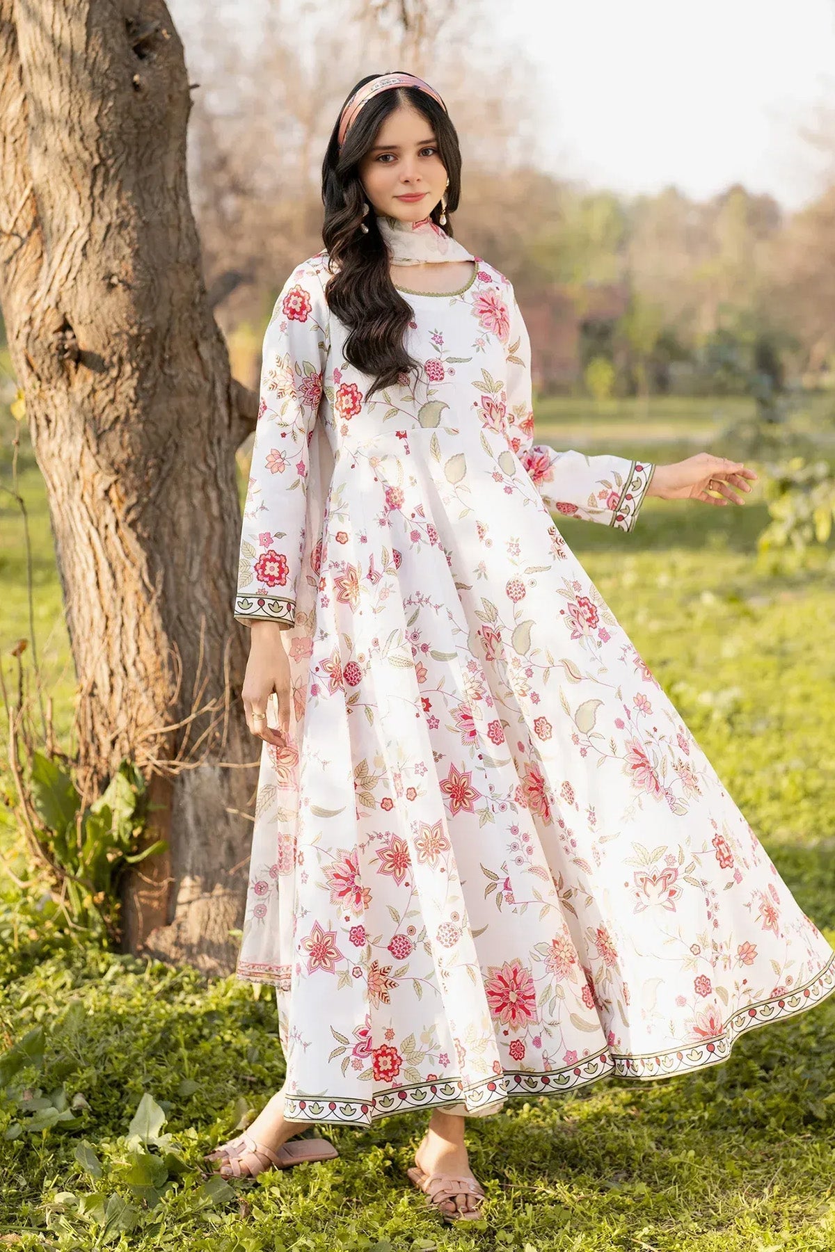 Printed Cambric Silk Dress