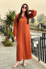 Polished Brown Long Dress