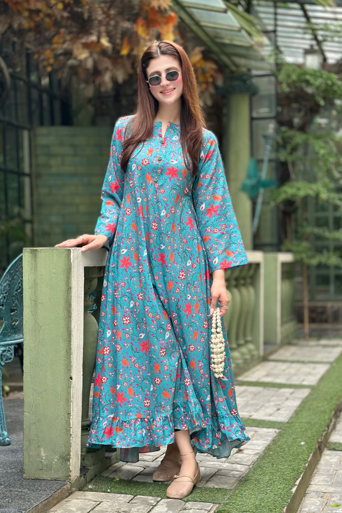Printed Cotton Silk Maxi