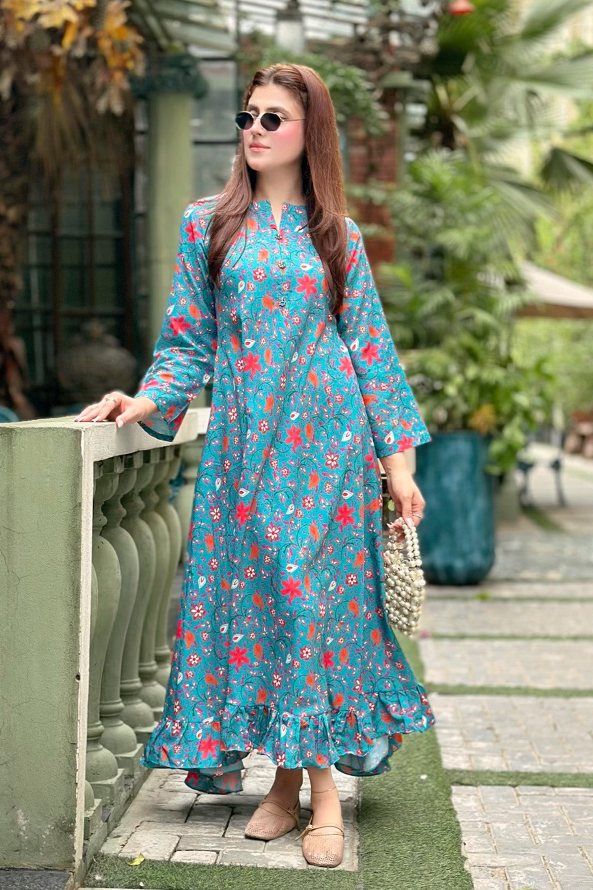 Printed Cotton Silk Maxi