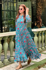 Printed Cotton Silk Maxi