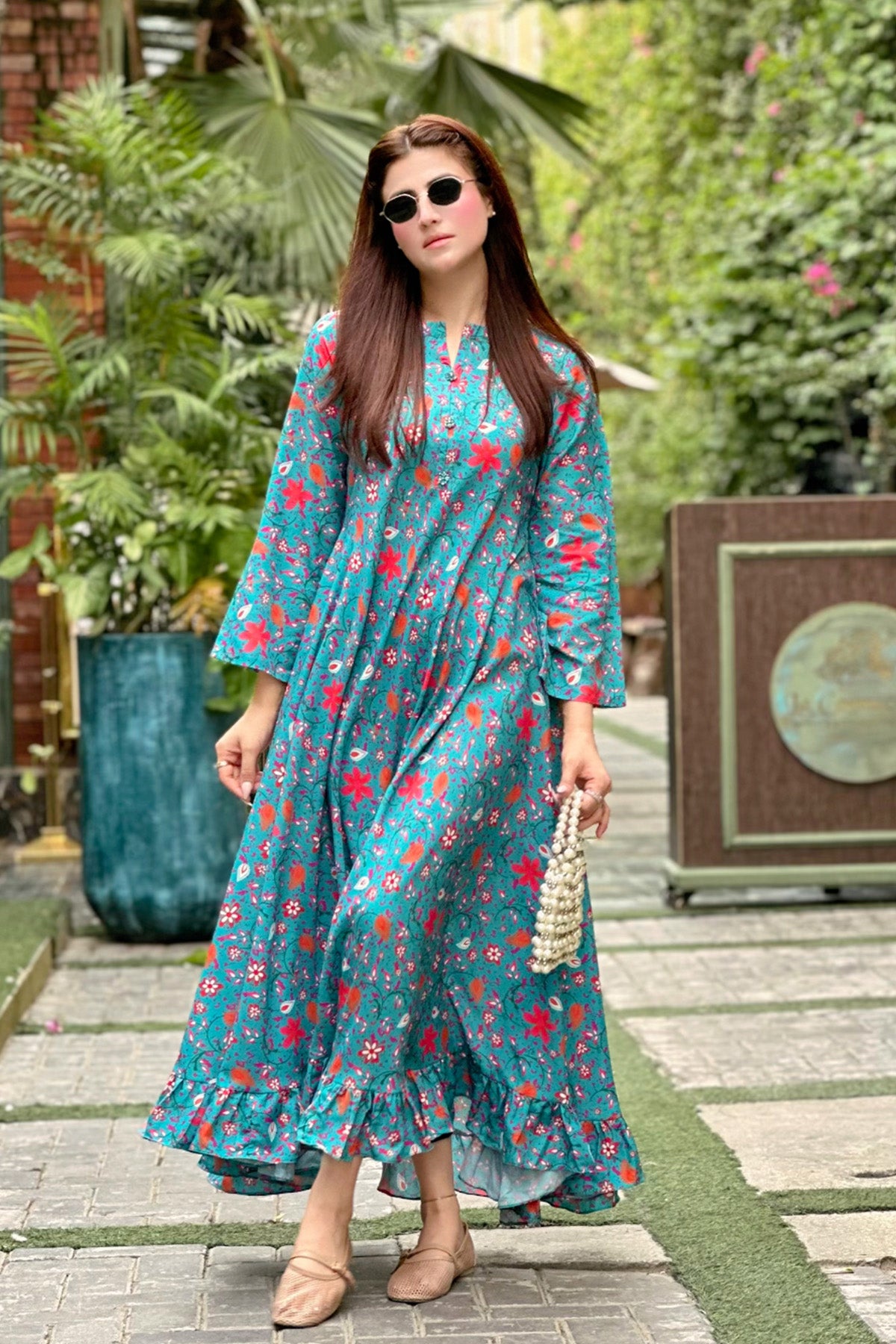 Printed Cotton Silk Maxi