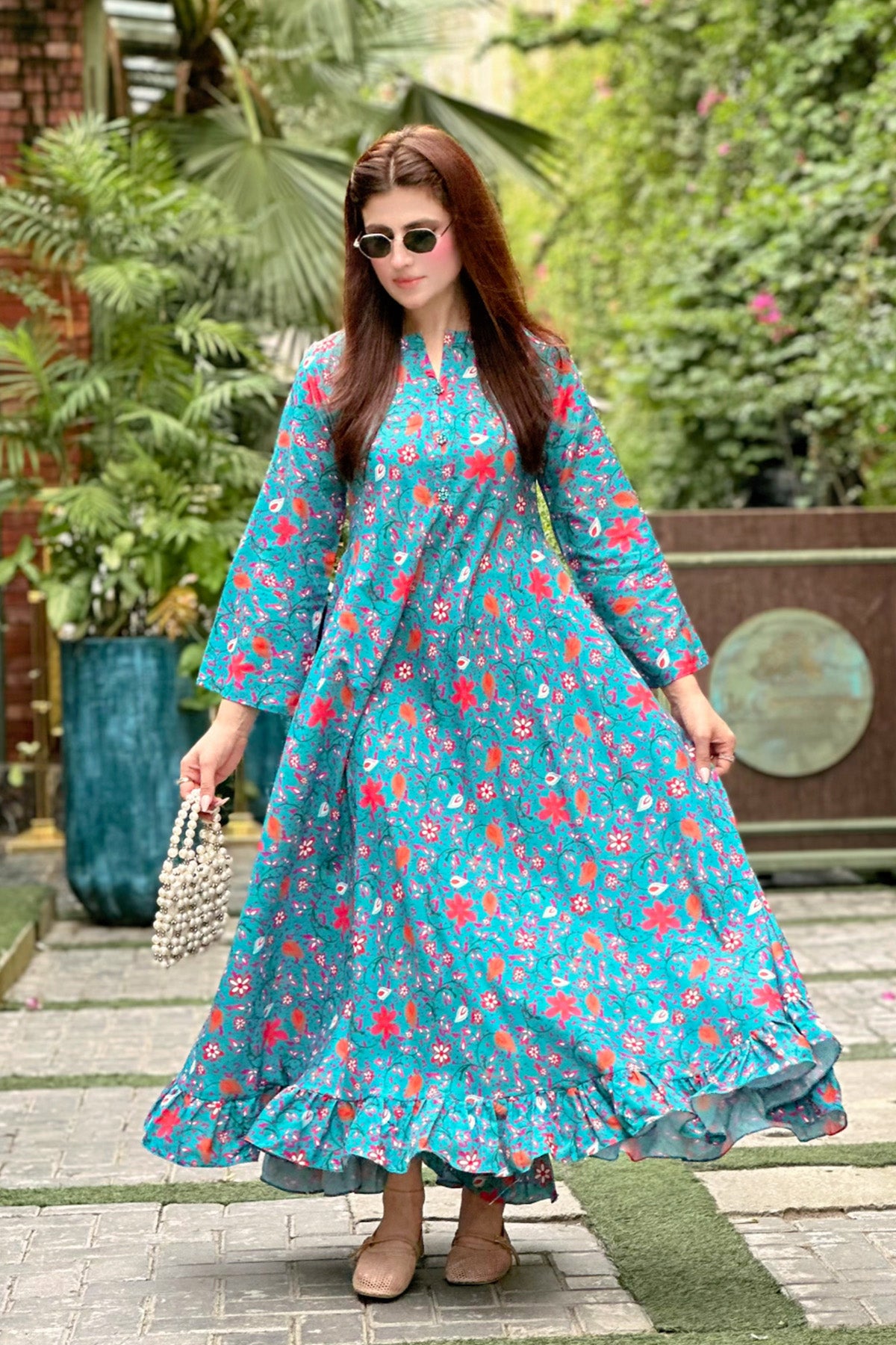 Printed Cotton Silk Maxi