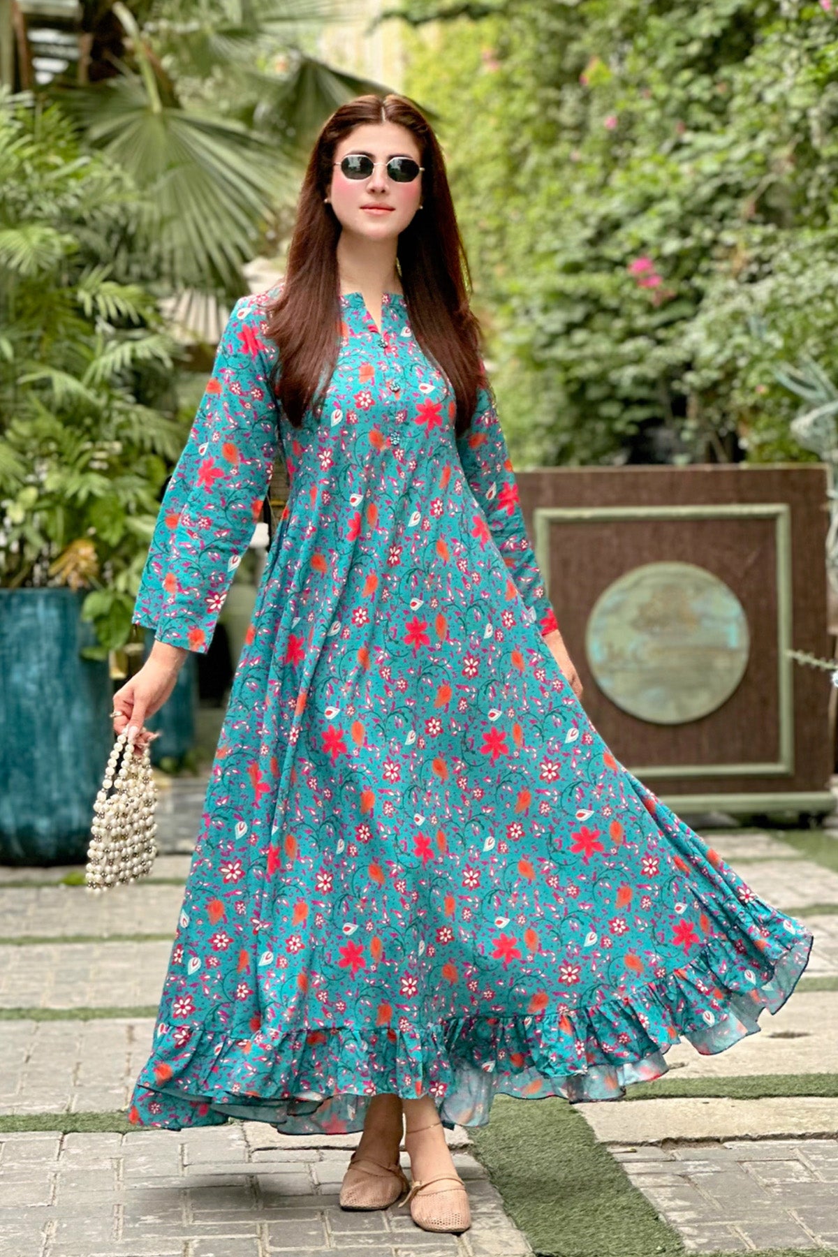 Printed Cotton Silk Maxi