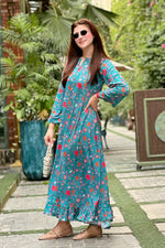 Printed Cotton Silk Maxi