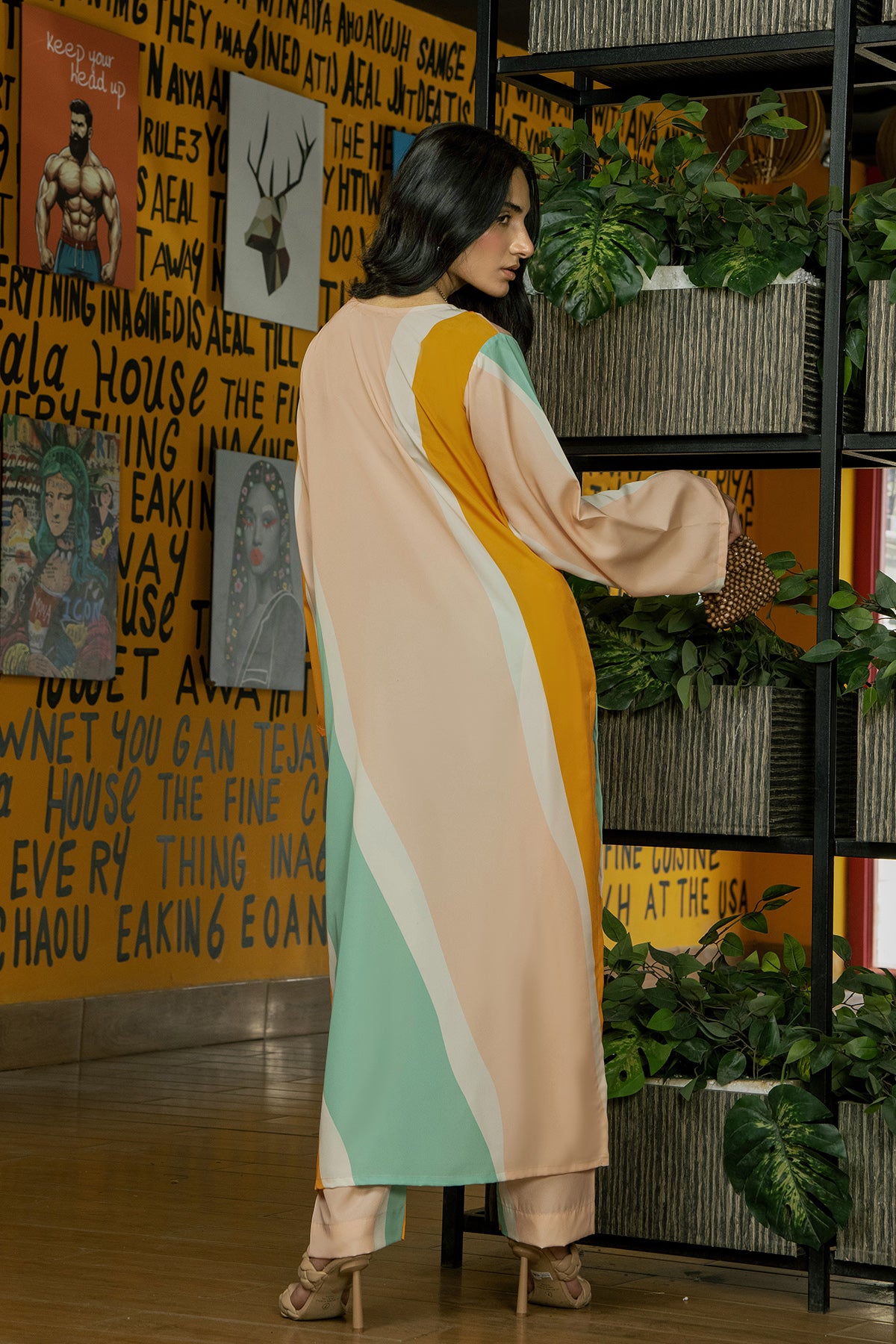 Multi Color Crepe Dress