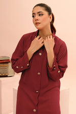Maroon Button Down Dress
