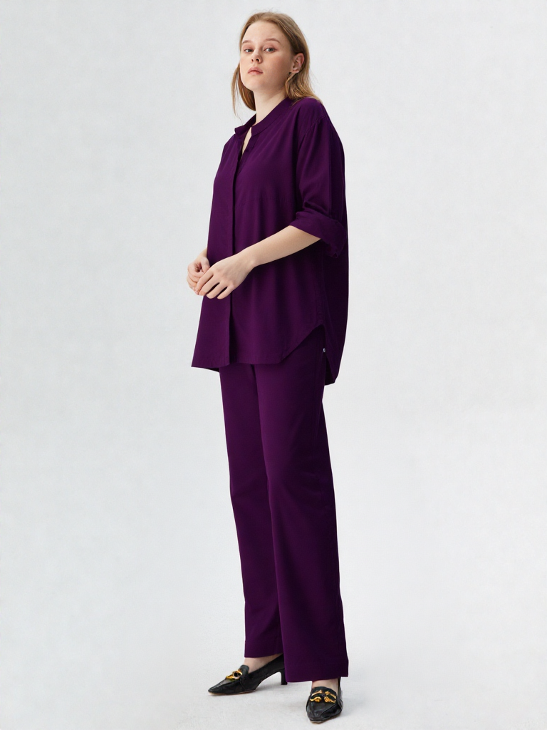 Purple Crepe Co-ord Set