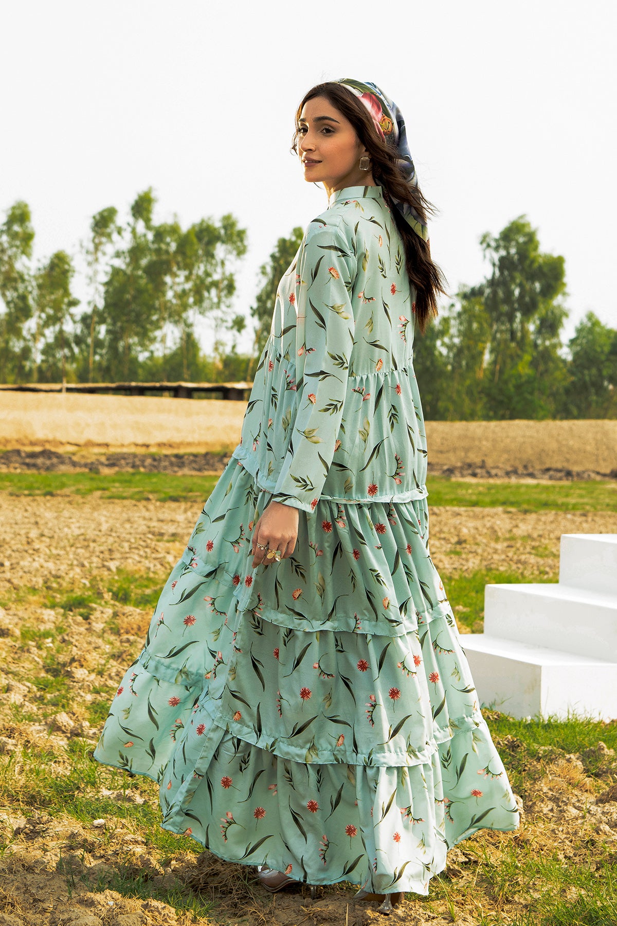 Printed Cotton Silk Maxi