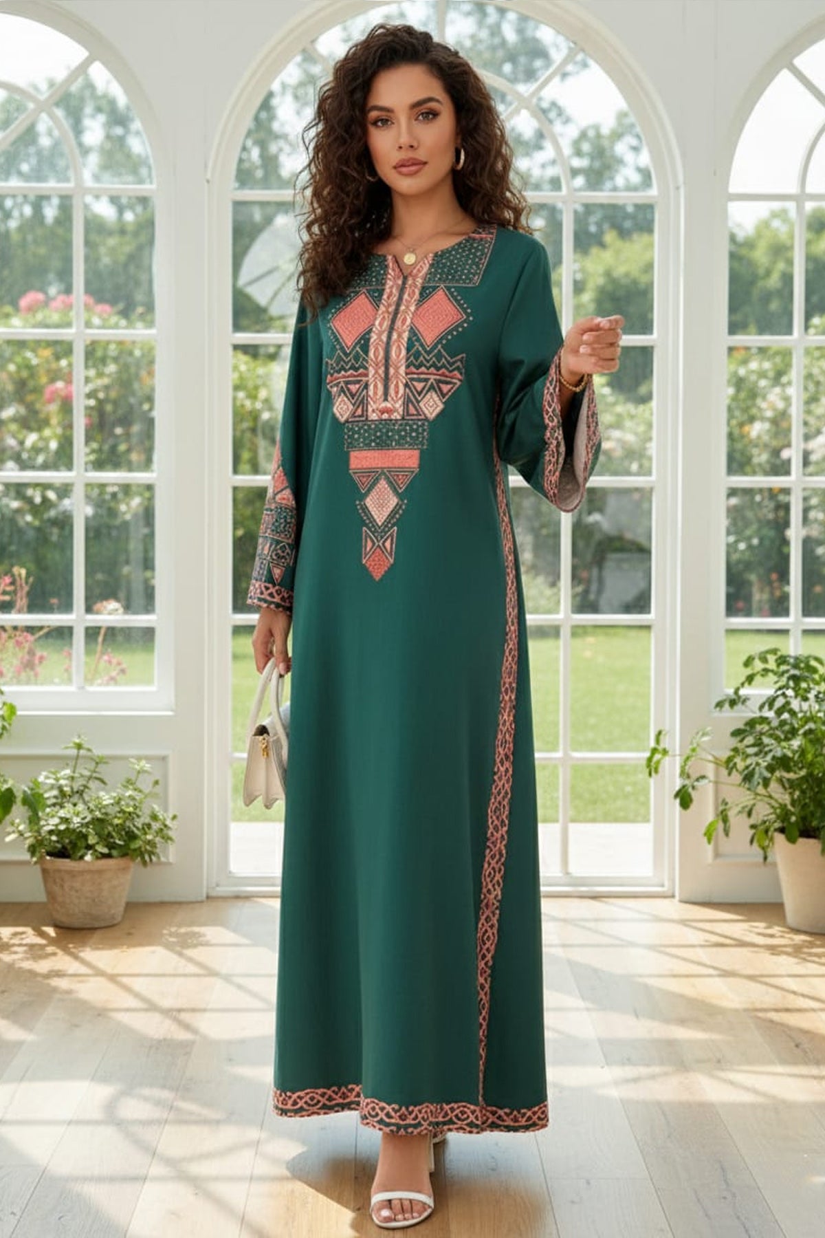 Printed Kaftan Dress