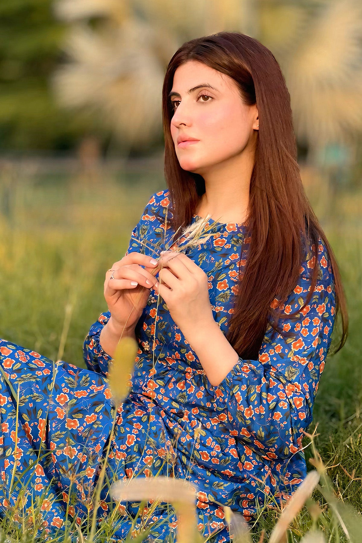 Printed Cotton Silk Maxi