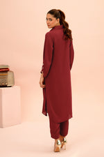 Maroon Button Down Dress