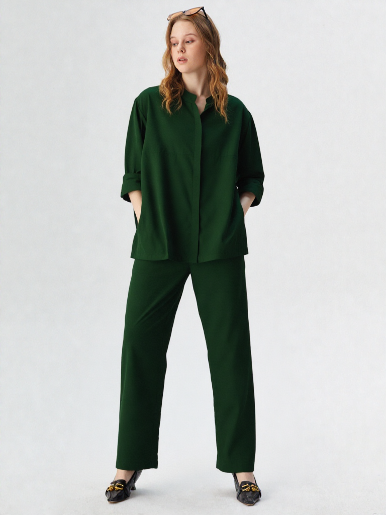 Green Crepe Co-ord Set