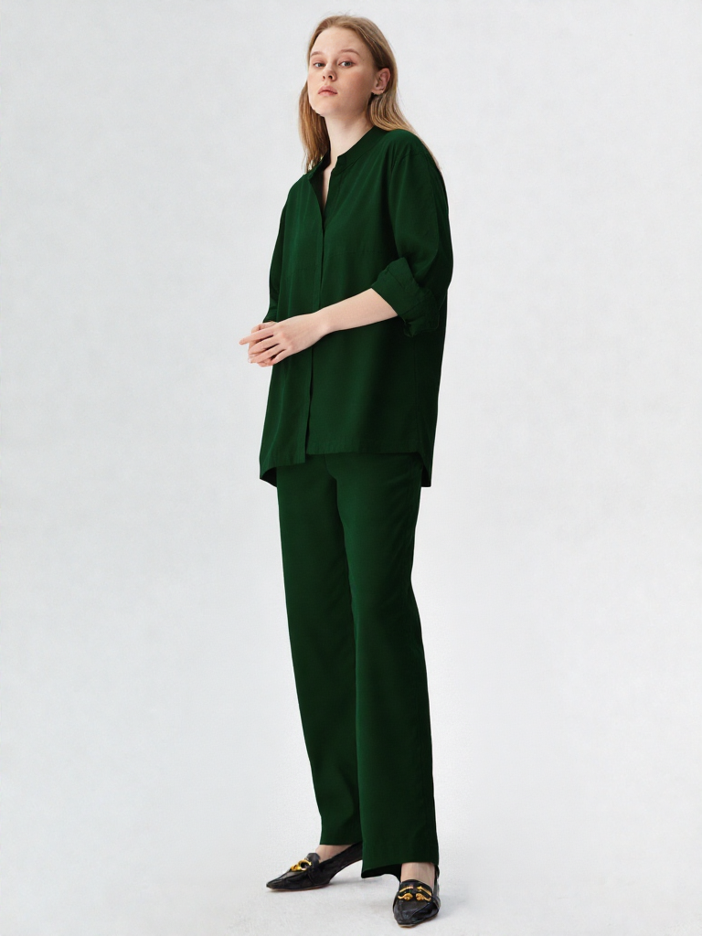 Green Crepe Co-ord Set